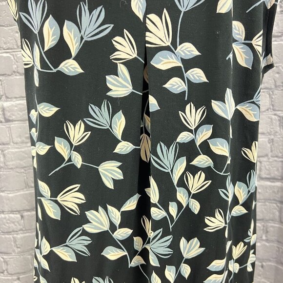 J. Jill Wearever Collection Black Sleeveless Floral Dress Tall Size ST - Picture 4 of 7